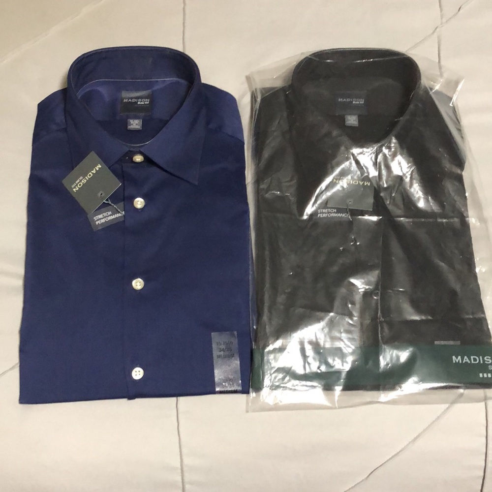LOT OF 2 MADISON SLIM FIT DRESS SHIRTS NWT - Picture 12 of 12